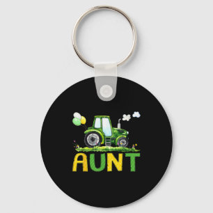 Aunt Of The Birthday Boy Tractor Farm Truck Matchi Keychain