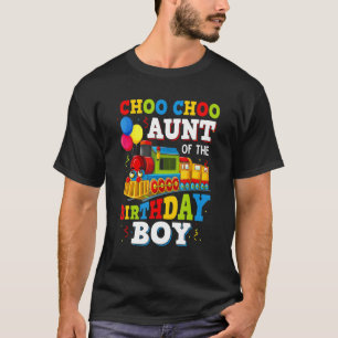 Aunt Of The Birthday Boy Train Toys Theme Party T-Shirt