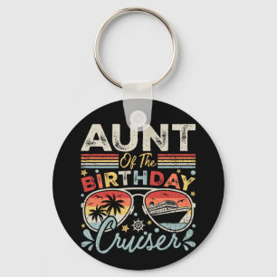 Aunt of the Birthday Cruiser Vacation Circle Keychain