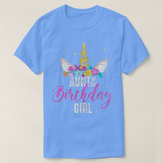 Aunt Of The Birthday Girl Aunt Gift Unicorn Birthd T-Shirt (Design Front)