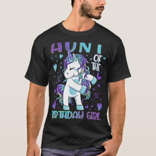 Aunt of the Birthday Girl Flossing Unicorn Aunt Wo T-Shirt