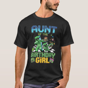 Aunt of the Birthday Girl Funny Video Game Pixel G T-Shirt