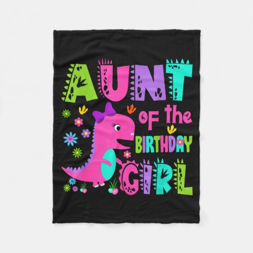 Aunt of the birthday girl saurus rex dinosaur fleece blanket