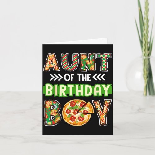 Aunt of the boy birthday boy pizza lover party  card