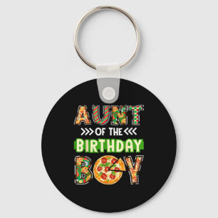 Aunt of the boy birthday boy pizza lover party  keychain