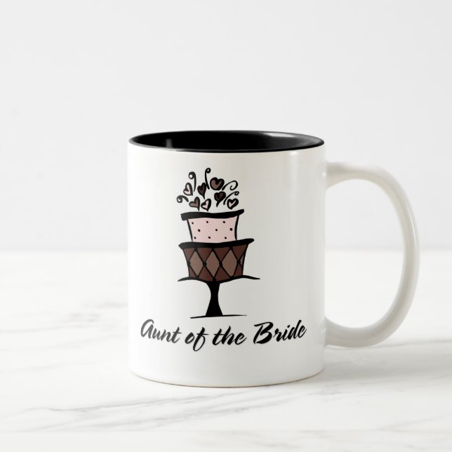 Aunt of the Bride Cake Two-Tone Coffee Mug (Right)