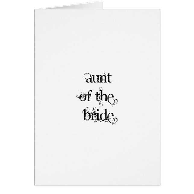 Aunt of the Bride Cards (Front)