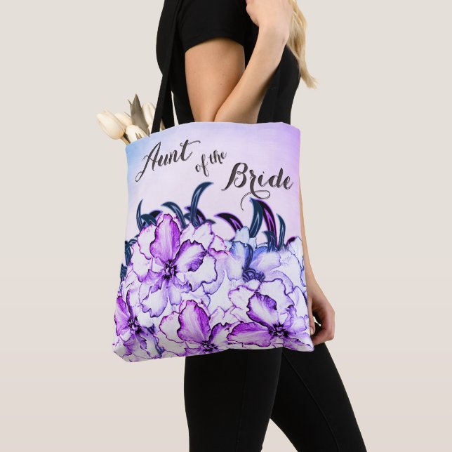 Aunt of The Bride Pretty Purple Tote Bag (Close Up)