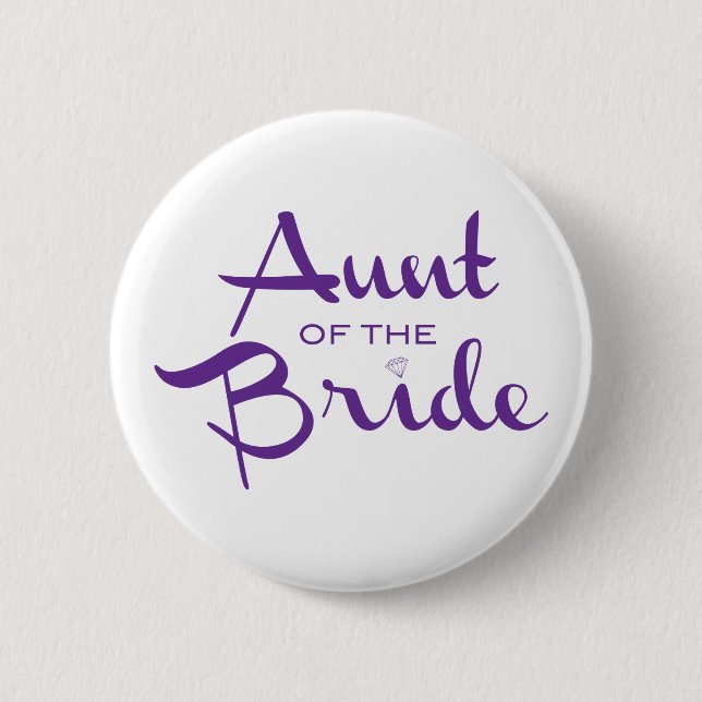 Aunt of the Bride Retro Script Button (Front)