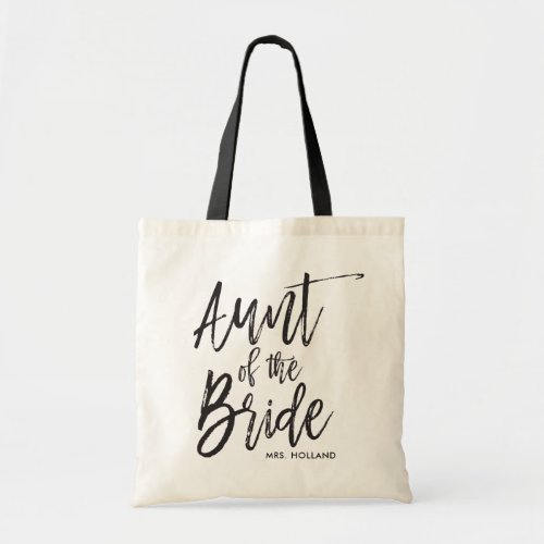 Aunt of the Bride  Script Style Custom Wedding Tote Bag
