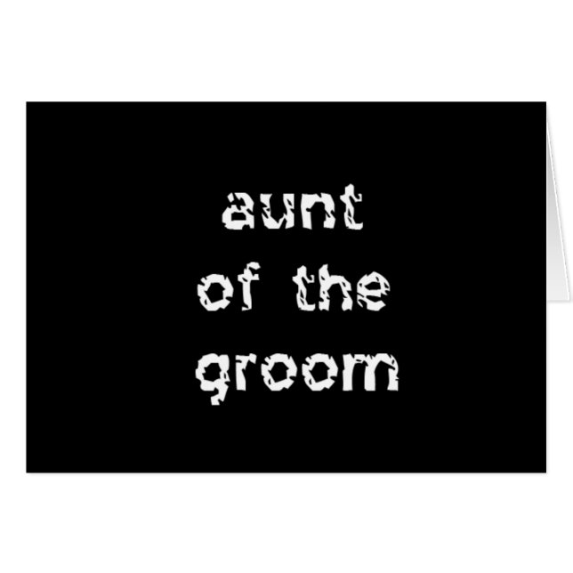 Aunt of the Groom Cards (Front Horizontal)