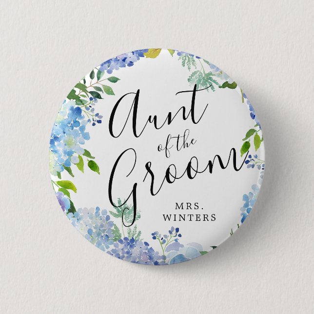 Aunt of the Groom | Carolina Bloom Wedding Button (Front)