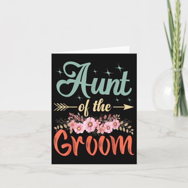 Aunt Of The Groom Gifts Mom Bride Wedding Groom  Card (Front)