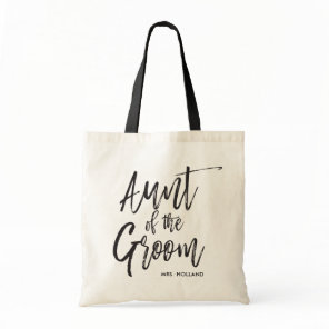 Aunt of the Groom | Script Style Custom Wedding Tote Bag