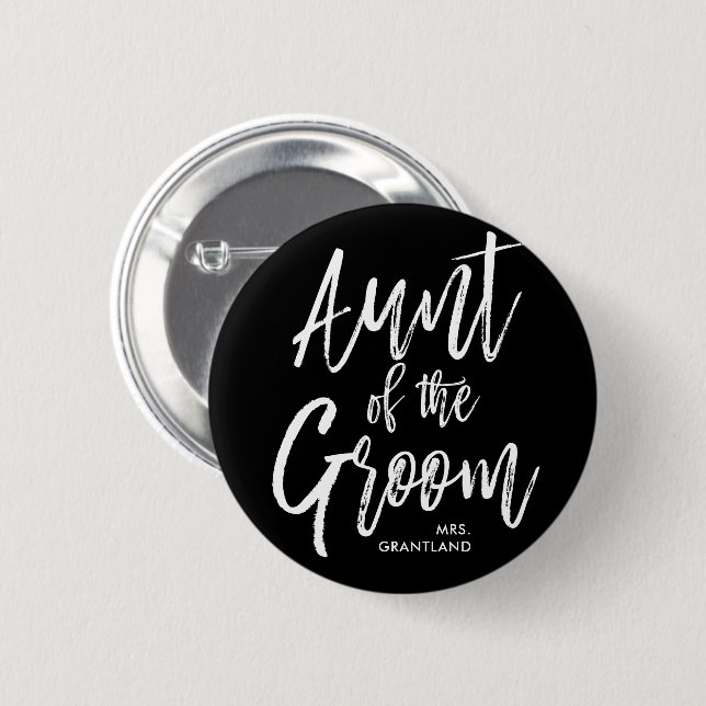 Aunt of the Groom | Script Wedding Button (Front & Back)