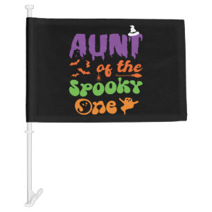 Aunt Of The Spooky One Halloween Family Matching Car Flag