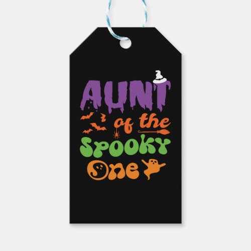 Aunt Of The Spooky One Halloween Family Matching Gift Tags