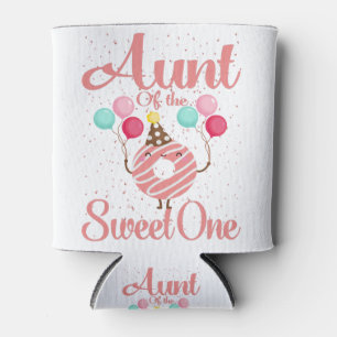 Aunt Of The Sweet One Family Matching 1st Birthday Can Cooler