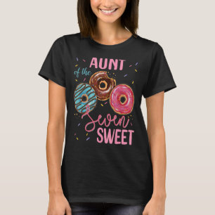 Aunt Of The Sweet Seven 7th Donut Birthday Party T T-Shirt