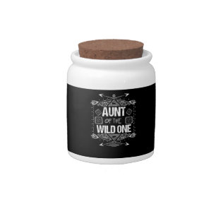 Aunt Of The Wild One Birthday Gift Candy Jar