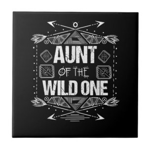 Aunt Of The Wild One Birthday Gift Ceramic Tile