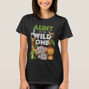 Aunt Of The Wild One Zoo Birthday Safari Jungle An T-Shirt
