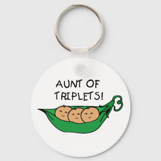 Aunt of Triplets Pod Keychain