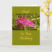 Aunt on Birthday — African Violet Card (Yellow Flower)
