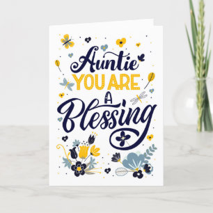 Aunt on Mother's Day You are a Blessing Botanical Holiday Card