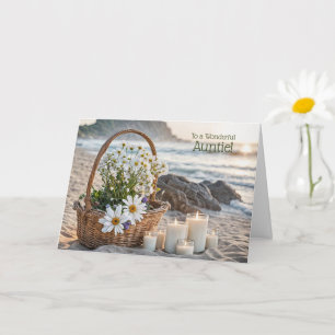 Aunt or Auntie Happy Mothers Day Basket  Card