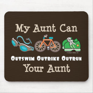 Aunt Outswim Outbike Outrun Triathlon Mousepad