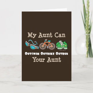 Aunt Outswim Outbike Outrun Triathlon Note Card