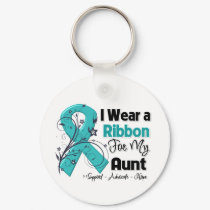 Aunt - Ovarian Cancer Ribbon Keychain