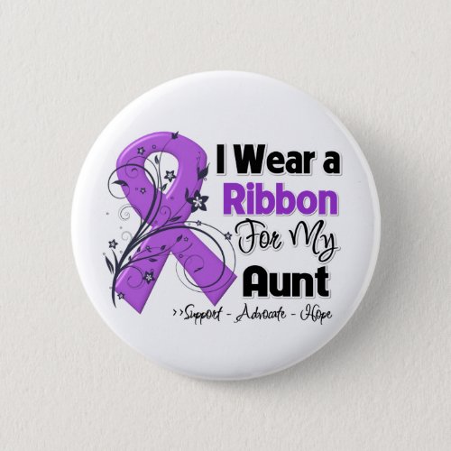 Aunt _ Pancreatic Cancer Ribbon Button