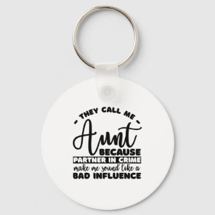 Aunt Partner In Crime Shirt Aunt Tee Shirts Sarcas Keychain