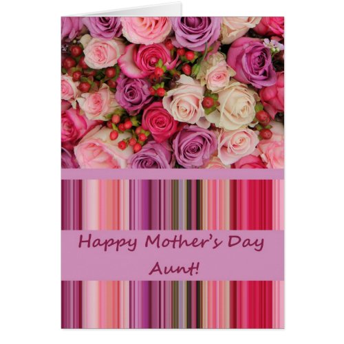 Aunt Pastel roses  stripes Mothers Day