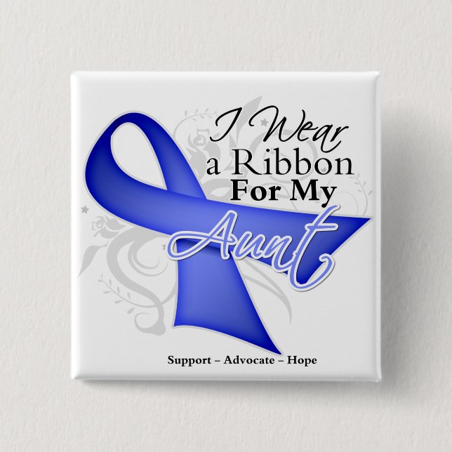 Aunt  Periwinkle Ribbon - Stomach Cancer Pinback Button (Front)