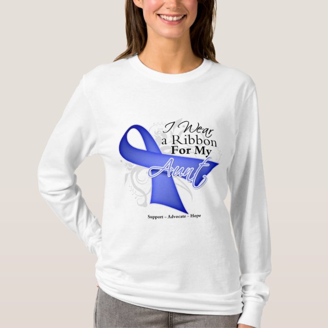 Aunt  Periwinkle Ribbon - Stomach Cancer T-Shirt (Front)