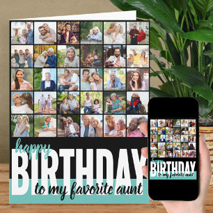 Aunt Photo Collage 31 Picture Happy Birthday Card