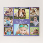 Aunt Photo Collage Purple Jigsaw Puzzle<br><div class="desc">Give the world's greatest aunt a fun custom photo collage jigsaw puzzle that she will treasure and enjoy for years. You can personalize with eight family photos of nieces, nephews, other family members, pets, etc., customize the expression "Best Aunt Ever" and whether she is called "Aunt, " "Auntie, " "Tia,...</div>