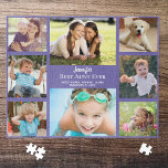 Aunt Photo Collage Purple Jigsaw Puzzle<br><div class="desc">Give the world's greatest aunt a fun custom photo collage jigsaw puzzle that she will treasure and enjoy for years. You can personalize with eight family photos of nieces, nephews, other family members, pets, etc., customize the expression "Best Aunt Ever" and whether she is called "Aunt, " "Auntie, " "Tia,...</div>