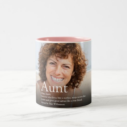 Aunt Photo Fun Definition Quote Two_Tone Coffee Mug