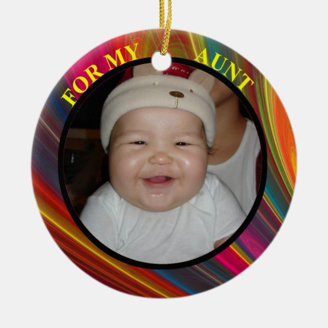 Aunt Photo Gift Tag & Ornament (Front)