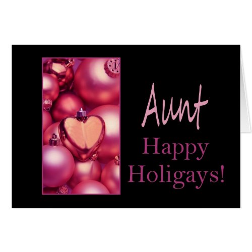 Aunt _ Pink Happy Holigays Card Lesbian X_mas