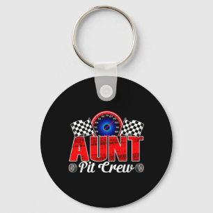 Aunt Pit Crew Racing Family Race Car Birthday Boy Keychain