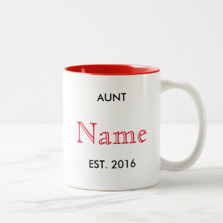 Aunt Pregnancy Announcement Mug! Two-Tone Coffee Mug