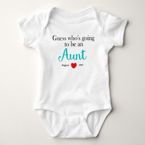 Aunt Pregnancy Announcement Personalized Baby Bodysuit