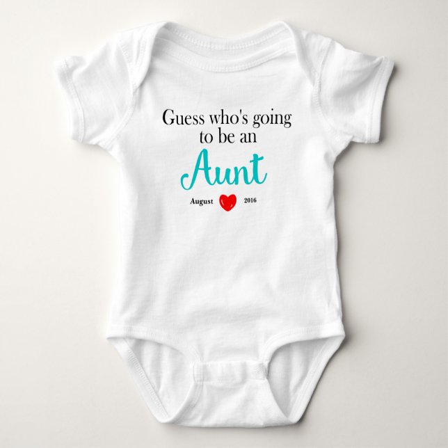 Aunt Pregnancy Announcement Personalized Baby Bodysuit (Front)