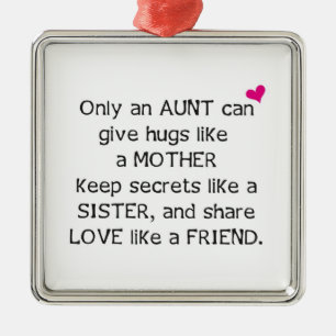 Aunt Quote Metal Ornament