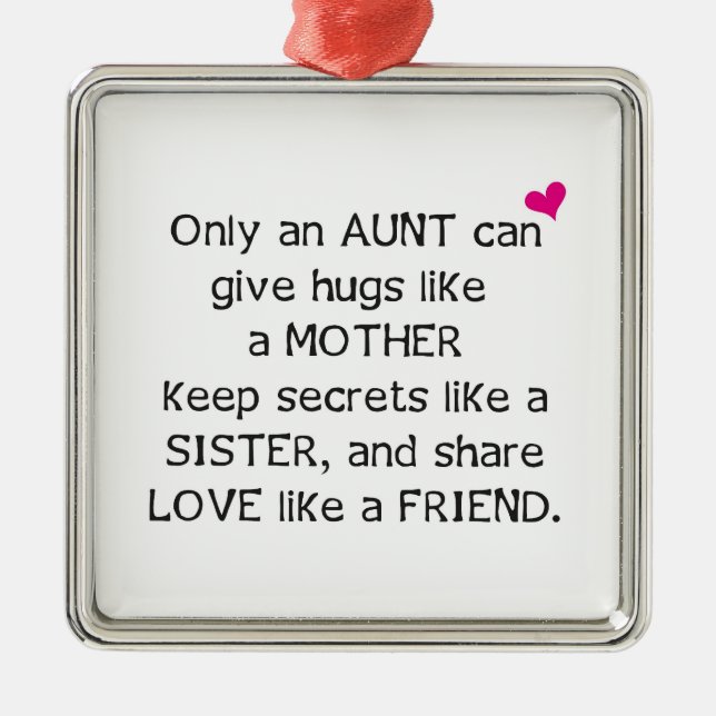 Aunt Quote Metal Ornament (Front)